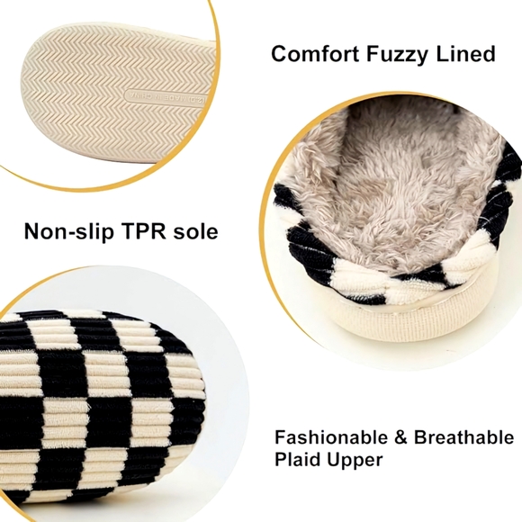 muchinrch Chess Fluffy Slippers - Size 8.5-9 - Picture 5 of 8